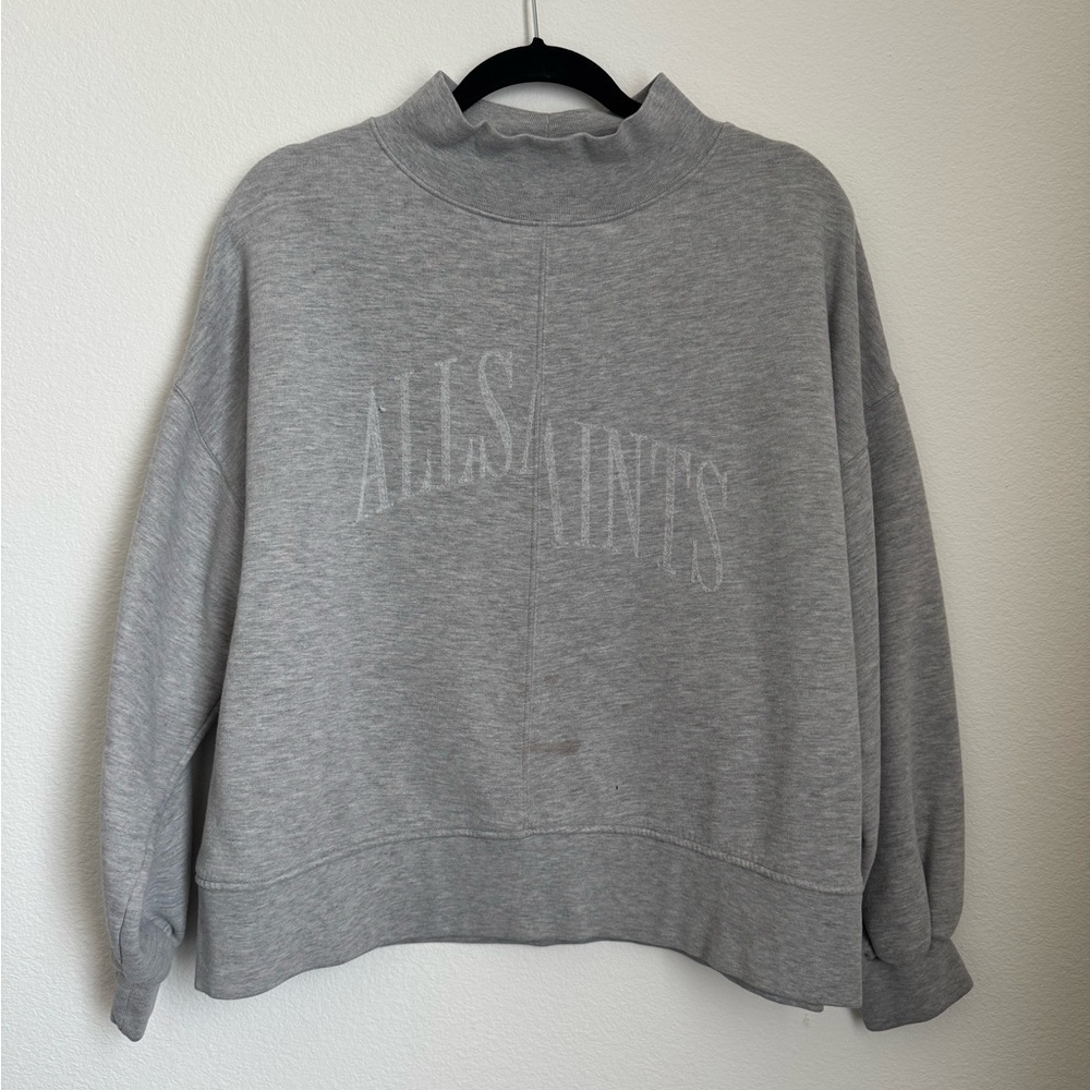 All Saints Light Gray Cowl Neck Sweater